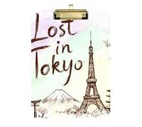 Acrylic Clipboards A4 Size 12.5" x 9" Folder Clipboard with Low Profile Clip for Nurse Medical Contractor Lost in Tokyo