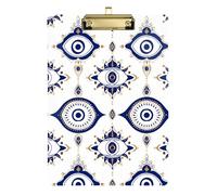 Acrylic Clipboards A4 Size 12.5" x 9" Work Clipboard with Low Profile Clip for Coaches Office Meeting Retro Cartoon Evil Eyes