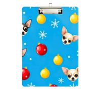 Acrylic Clipboards Cute Dog Faces Decorative Clipboard Wordpad Clipboards Standard Size for Women Men Office Supplies, Low Profile Gold Clip Retractable Hanging Tab