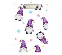 Acrylic Clipboards Cute Gnomes White Cute Clipboard for Teacher Student Lawyer Nurse Paperboard Chic Design Clipboards Low Profile Gold Clip Retractable Hanging Tab