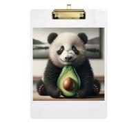 Acrylic Clipboards Cute Panda Avocado Cute Clipboard for Nurses, Lawyers, Doctor Offices Letter Size Clipboard Low Profile Gold Clip Retractable Hanging Tab 12.5 x 9 Inches