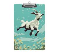 Acrylic Clipboards for Outdoor Office, 8.5x12.5 Stardard Letter A4 Size Clipboard for Social Worker, Nurse, Office Supplies, Goat Frolic Clip Boards with Low Profile Clip