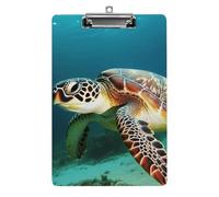 Acrylic Clipboards for Outdoor Office, 8.5x12.5 Stardard Letter A4 Size Clipboard for Social Worker, Nurse, Office Supplies, Sea Turtle Clip Boards with Low Profile Clip