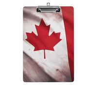 Acrylic Clipboards for Outdoor Office, 8.5x12.5 Stardard Letter A4 Size Clipboard for Social Worker, Nurse, Office Supplies, Canadian Flag Clip Boards with Low Profile Clip
