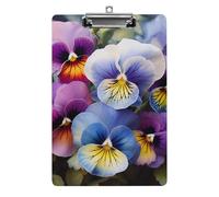Acrylic Clipboards for Outdoor Office, 8.5x12.5 Stardard Letter A4 Size Clipboard for Social Worker, Nurse, Office Supplies, Pansy Perfection Clip Boards with Low Profile Clip