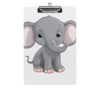 Acrylic Clipboards for Outdoor Office, 8.5x12.5 Stardard Letter A4 Size Clipboard for Social Worker, Nurse, Office Supplies, Cute Cartoon Elephant Clip Boards with Low Profile Clip