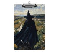 Acrylic Clipboards for Outdoor Office, 8.5x12.5 Stardard Letter A4 Size Clipboard for Social Worker, Nurse, Office Supplies, The Witch of Darkness Clip Boards with Low Profile Clip
