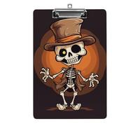 Acrylic Clipboards for Outdoor Office, 8.5x12.5 Stardard Letter A4 Size Clipboard for Social Worker, Nurse, Office Supplies, Funny Skeleton Clip Boards with Low Profile Clip