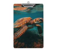 Acrylic Clipboards for Outdoor Office, 8.5x12.5 Stardard Letter A4 Size Clipboard for Social Worker, Nurse, Office Supplies, Sea Turtle Swimming Clip Boards with Low Profile Clip