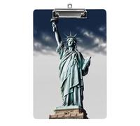 Acrylic Clipboards for Outdoor Office, 8.5x12.5 Stardard Letter A4 Size Clipboard for Social Worker, Nurse, Office Supplies, Statue of Liberty Clip Boards with Low Profile Clip