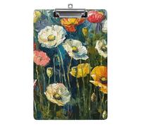 Acrylic Clipboards for Outdoor Office, 8.5x12.5 Stardard Letter A4 Size Clipboard for Social Worker, Nurse, Office Supplies, Dark Green Plants Clip Boards with Low Profile Clip