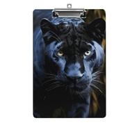 Acrylic Clipboards for Outdoor Office, 8.5x12.5 Stardard Letter A4 Size Clipboard for Social Worker, Nurse, Office Supplies, Panther with Blue Eyes Clip Boards with Low Profile Clip