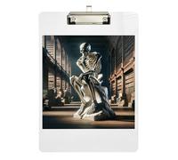 Acrylic Clipboards Funny Skeleton Fashion Clipboard for Classrooms, Restaurants, School A4 Standard Size Clip Boards Low Profile Gold Clip Retractable Hanging Tab 12.5 x 9 Inches