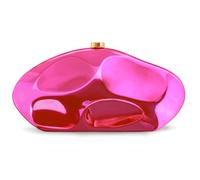 Acrylic Clutch Purse for Women Evening Bag, Irregular Shell Acrylic Purse Box Clutch with Chain for Party Wedding Prom, Pink
