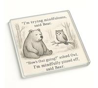 Acrylic Coaster Gift Featuring Forest Whimsy Tales - Nostalgic Animal Scene for Mindful Moments with Friends