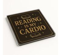Acrylic Coaster Gift for Book Lovers - Dark Academia Design, Literary Pulse Theme, Unique Reading Decor