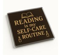 Acrylic Coaster Gift for Book Lovers - Dark Academia Style Home Decor with Gold Foil Quote Design