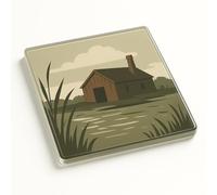 Acrylic Coaster Gift for Book Lovers - Minimalist Great Expectations Design with Victorian Marshes Great Expectations Theme