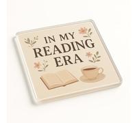 Acrylic Coaster Gift for Book Lovers - Vintage Dark Academia Cottagecore Design with Floral and Whimsy Elements