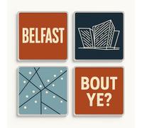 Acrylic Coaster Gift Set of 4 - Belfast Rhythms Design for Home Decor - Celebrate Local Charm & History