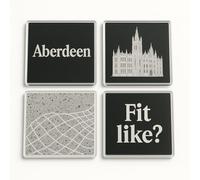 Acrylic Coaster Gift Set of 4 Celebrating Aberdeen - Urban Granite Tales Home Decor for Nostalgia and Adventure Enthusiasts