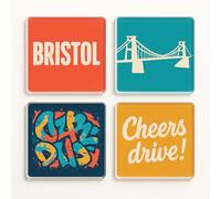 Acrylic Coaster Gift Set of 4 with Bristol Vibes - Nostalgic Home Decor for UK City Lovers