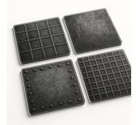 Acrylic Coaster Gift Set of 4 with Urban Grit Texture - Industrial Minimalist Home Decor for Stylish Drinkware Protection