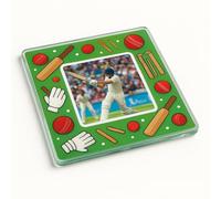 Acrylic Coaster Gift with Cricket Vibes Frame Design - Customisable Sports Memorabilia for Cricket Enthusiasts