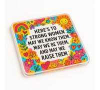 Acrylic Coaster Gift with Empowering Quote Design - Uplifting Home Decor for Inspirational Women Celebrations