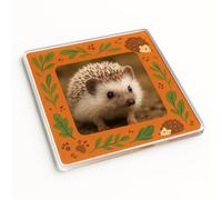 Acrylic Coaster Gift with Hedgehog Haven Design - Whimsical Animal Lover Home Decor for Personalized Photo Display