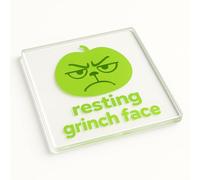 Acrylic Coaster Gift with Humorous Grinch Design - Gen Z Christmas Decor for Ironic Holiday Vibes