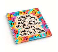 Acrylic Coaster Gift with Inspirational Quote - Joyful Impact Appreciation Drinkware for Friends Celebrating Kindness