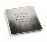 Acrylic Coaster Gift with Moody Forest Folklore Design - Misty Forest Echo for Teen & Tween Introspective Vibes & Pop Style