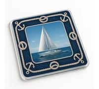 Acrylic Coaster Gift with Nautical Horizon Design - Personalized Oceanic Photo Frame for Sailing Enthusiasts' Home Decor