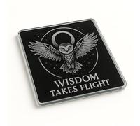 Acrylic Coaster Gift with Owl Oracle Design - Mystic Flight Home Decor for Nature Enthusiasts, Cosmic Balance Art