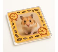 Acrylic Coaster Gift with Personalized Hamster Haven Frame - Charming Whimsical Design for Pet Lovers' Home Decor