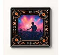 Acrylic Coaster Gift with Personalized Musical Photo Frame - Dynamic DJ-Inspired Design Home Decor for Music Lovers