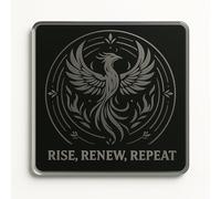 Acrylic Coaster Gift with Phoenix Circles Design - Monochrome Home Decor for Renewal-Themed Celebrations and Daily Inspiration