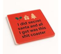 Acrylic Coaster Gift with Playful Holiday Snark Design - Witty Christmas Office Accessory for Secret Santa