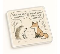 Acrylic Coaster Gift with Whimsical Forest Dialogue - Unique Humorous Desk Decor for Friend or Colleague Appreciation