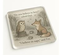 Acrylic Coaster Gift with Whimsical Woods Design - Enchanting Forest Scene Secret Santa Present for Friends