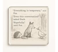 Acrylic Coaster Gift with Whispering Woods Design - Introspective Woodland Scene Home Decor for Secret Santa Delight