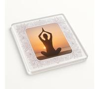 Acrylic Coaster Gift with Zen Lotus Frame Design - Meditative Yoga Decor for Peaceful Home Environment and Personalization
