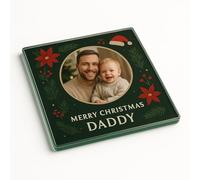 Acrylic Coaster Personalised Photo Gift with Festive Frame - Christmas Decor for Dad - Warm Tradition & Style