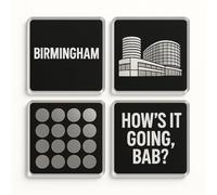 Acrylic Coaster Set of 4 with Birmingham Revival Design - Celebrate Local Pride Home Decor for Nostalgia Gifts