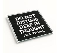 Acrylic Coaster with Humorous Do Not Disturb Design - Playful Office Desk Gift for Work Friends and Secret Santa
