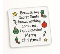 Acrylic Coaster with Whimsical Christmas Doodles - Festive Secret Santa Gift for Work Colleague - Fun & Playful Design