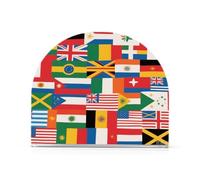 Acrylic Cocktail Napkin Holder 2 Pack Holds 50-60 Napkins Space-Saving Modern Design Luncheon & Cocktail Napkin Holder Home & Kitchen Use Easy to Clean Multi - Nation Flags Collage