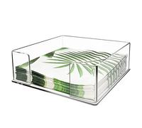 Acrylic Cocktail Napkin Holder, Clear Luncheon Napkins Holder for Table, 7 x 7 inches