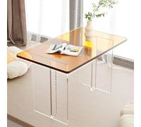 Acrylic Coffee Table for Small Living Rooms, Space-Saving Clear Modern Design with Storage Shelf